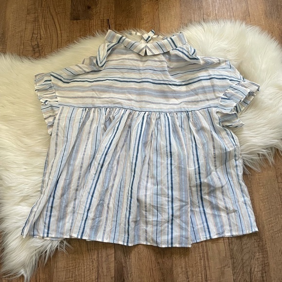 ZARA Striped Drop Sleeve Top - Picture 2 of 4